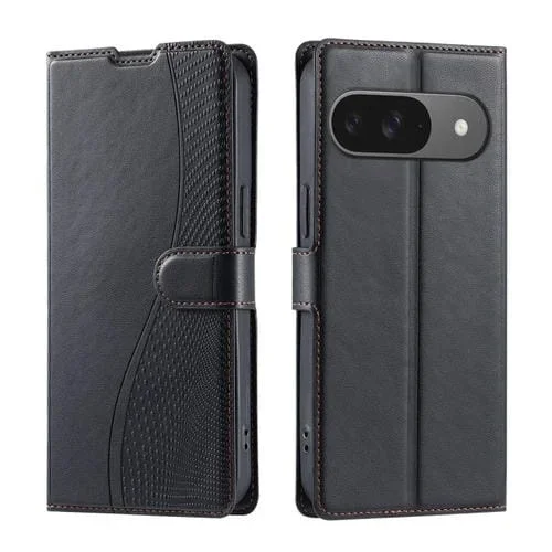 Funda de Cuero Ultrafina con Puntos para Google Pixel 9 y 9 Pro Voltage (Negra)