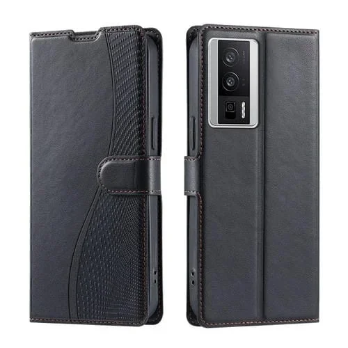Funda de Cuero Ultrafina con Puntos para Redmi K60/K60 Pro Voltage (Negra)