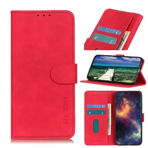 Funda de Cuero Umidigi Power 5S Khazneh con Textura Retro (Rojo)