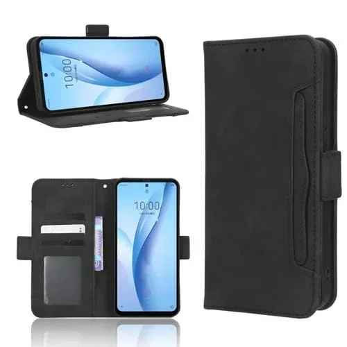 Funda de Cuero ZTE Libero 5G Iii Skin Feel Becerro con Ranuras para Tarjetas (Negro)