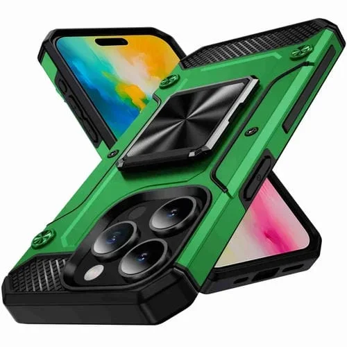 Funda de Metal para iPhone 16 Pro a Prueba de Golpes (Verde)