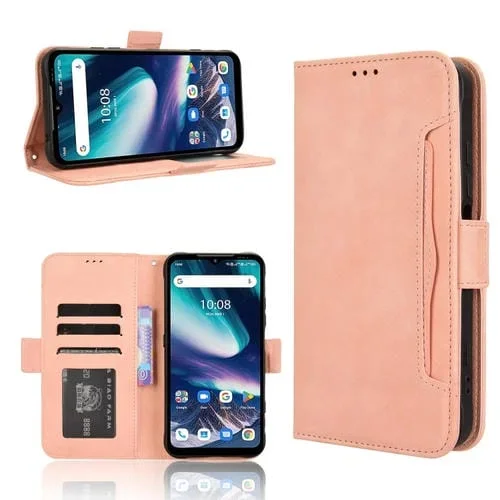 Funda de Piel Becerro para Umidigi Bison X20 con Ranuras para Tarjetas (Rosa)