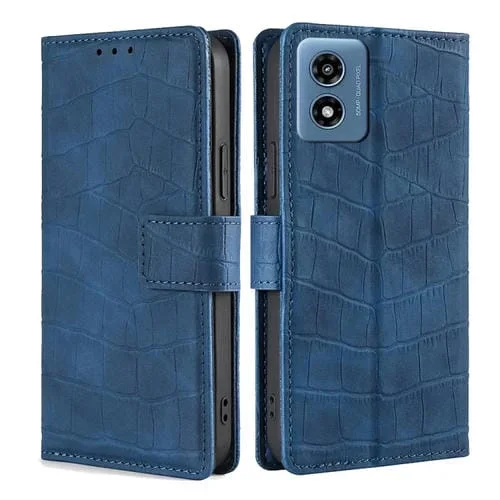 Funda de Piel con Cierre Magnético para Motorola Moto G 5G (2024) (Azul)