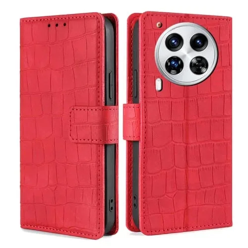 Funda de Piel con Cierre Magnético para Tecno Camon 30 Premier 5G (Rojo)