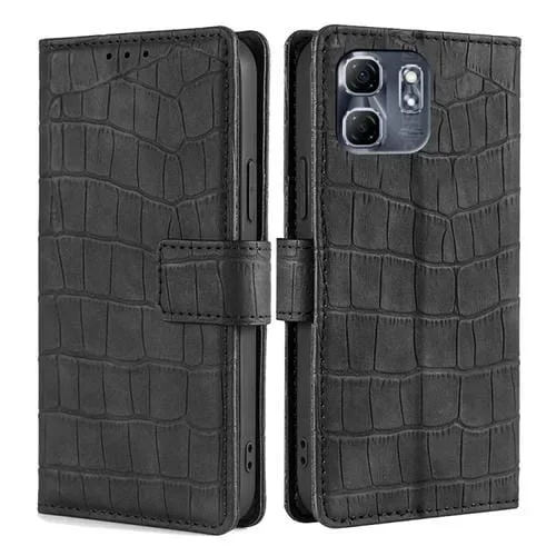 Funda de Piel con Cierre Magnético y Diseño de Cocodrilo para Infinix Hot 50I 4G (Negra)