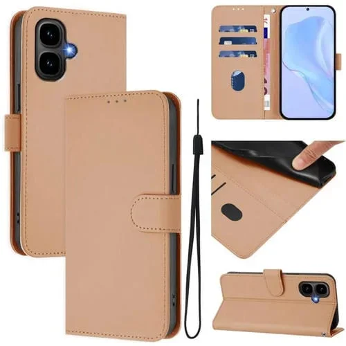 Funda de piel con cordón para Tecno Pop 10, color piel