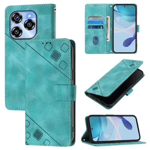 Funda de Piel con Relieve para Teléfono Oukitel C50 (Verde)
