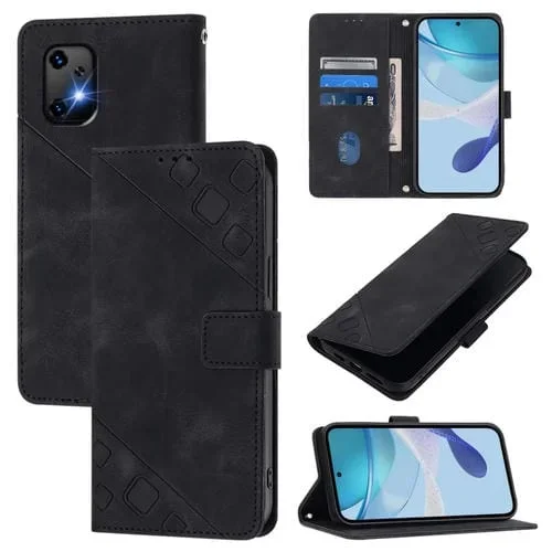 Funda de Piel con Relieve para Teléfono Umidigi Bison X20 (Negra)