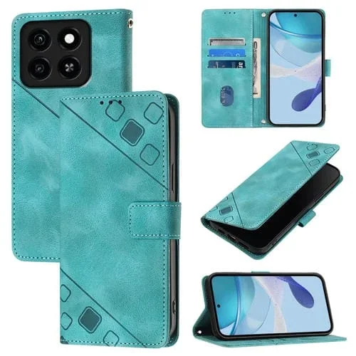 Funda de Piel con Relieve para Teléfono ZTE Blade A35/A55 (Verde)