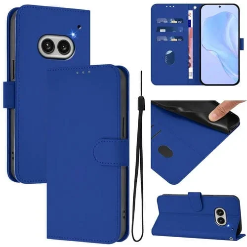 Funda de Piel para Nothing Phone 2A con Cordón Skin Feel (Azul Oscuro)