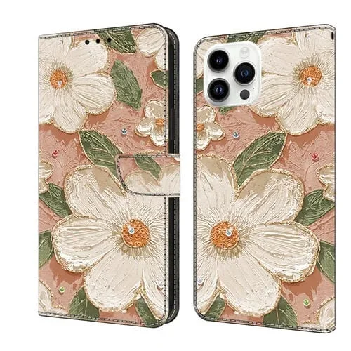Funda de Piel Pintada Fresca para iPhone 16 Pro (Girasol)