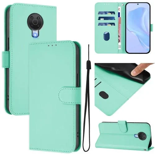 Funda de Piel Sintética con Cordón para Nokia 6.3/G20/G10 (Verde Menta)