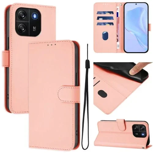 Funda de Piel Sintética con Cordón para Teléfono BlackView Wave 6C (Rosa)