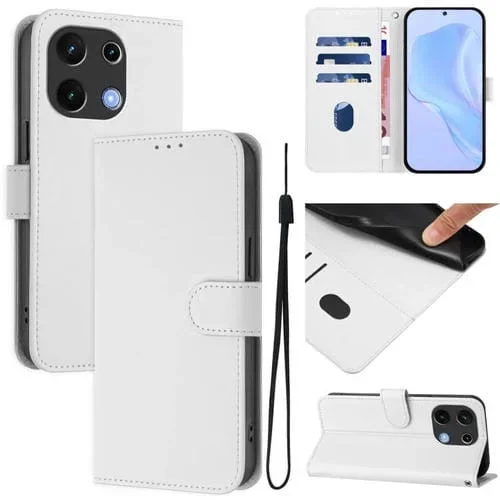 Funda de Piel Sintética para Umidigi Note 100 con Cordón (Blanco)