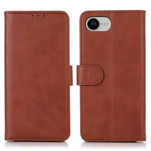 Funda de Piel Textura de Vaca para iPhone 16E (Marrón)
