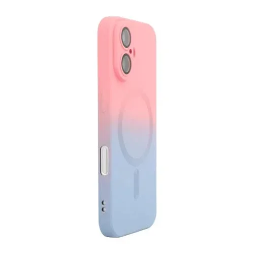 Funda de Silicona Enkay Hat-Prince Magsafe para iPhone 16 Plus con Película para Lente (Rosa y Azul)