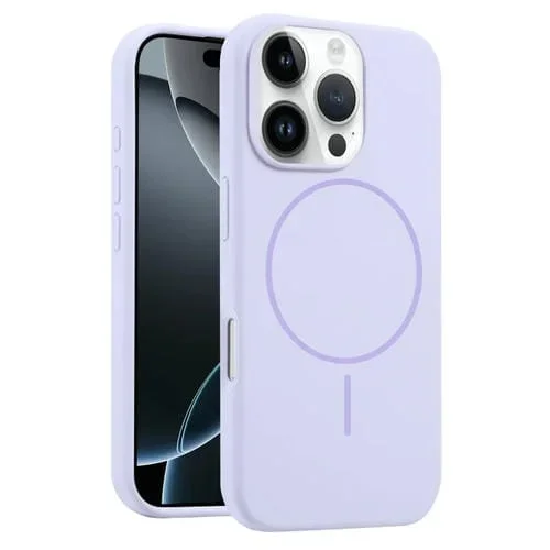 Funda de Silicona Líquida Magsafe para iPhone 16 Pro Max (Lila)