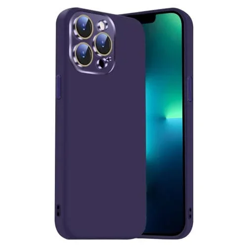 Funda de Silicona Líquida para iPhone 13 Pro Max con NanoLente (Morado Oscuro)