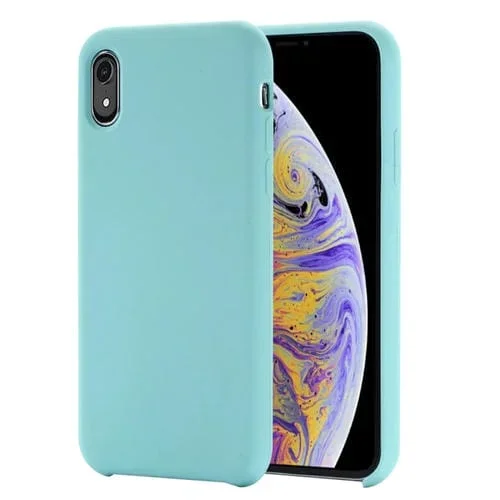 Funda de Silicona Líquida para iPhone Xr Four Corners Cobertura Total (Bebé Azul)