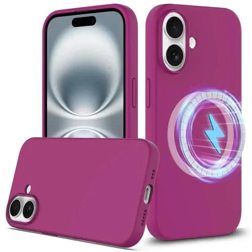 Funda de Silicona Magsafe para iPhone 16 con Botón de Control de Cámara (Morado)