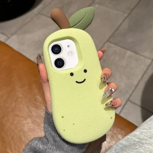 Funda de Silicona para iPhone 11 con Dibujos Animados en 3D (Pera)