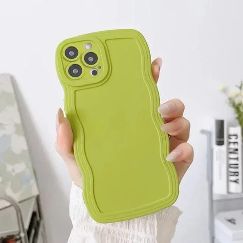 Funda de Silicona para iPhone 13 Pro Wave Edge (Verde)