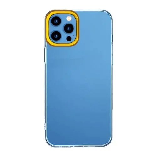 Funda de Silicona Transparente para iPhone 11 Pro Max (Marrón y Amarillo)