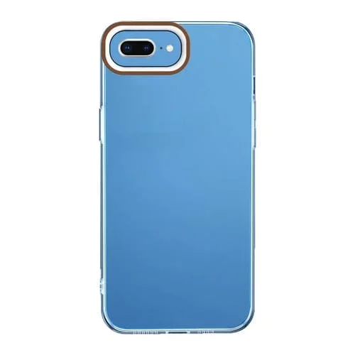 Funda de Silicona Transparente para iPhone 8 Plus y 7 Plus (Marrón y Blanco)