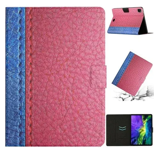 Funda de Tableta Apple iPad Pro 11 2020 Cuero Inteligente Costuras Rosa Roja