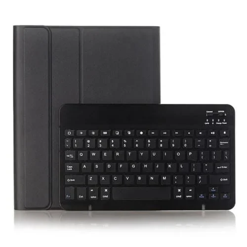 Funda de Tableta Cuero con Teclado Bluetooth Desmontable para iPad Air 3 Pro 10.5 10.2 (2021, 2020, 2019) (Negro)