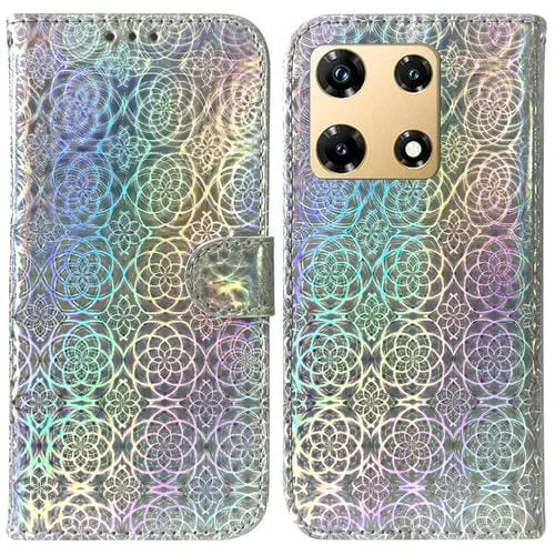 Funda de Teléfono Cuero para Infinix Note 30 Pro con Hebilla Magnética (Plata)