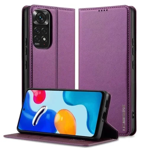 Funda de Teléfono de Pu con Textura Fina Esmerilada para Redmi Note 11 / 11S / 12S 4G Lc.Imeeke L1 Series (Morado)