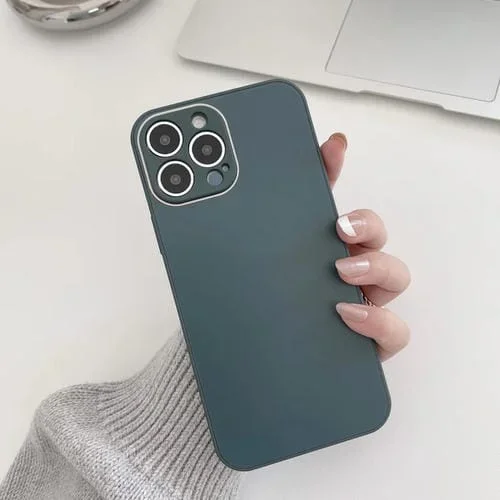 Funda de Teléfono iPhone 11 Pro Max Skin Vidrio Templado Esmerilado (Verde Oscuro)