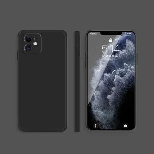 Funda de teléfono iPhone 13 Pro silicona líquida imitación (Negro)
