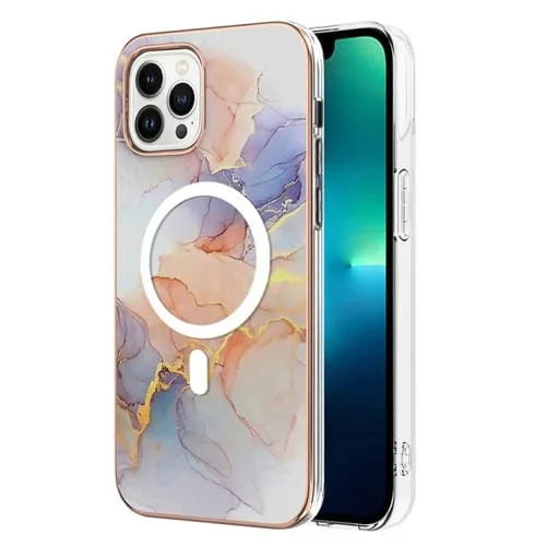 Funda de Teléfono iPhone 15 Pro Max Imd Magsafe TPU Doble Cara (Mármol Blanco)