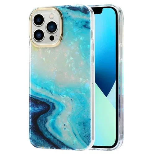 Funda de Teléfono Mármol Galvanoplastia iPhone 13 Pro (Azul B3)