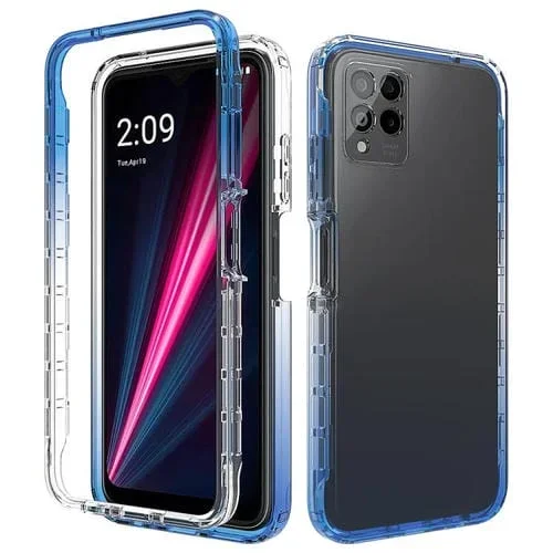 Funda de Teléfono PC TPU Transparente Degradado a Prueba de Golpes para T-Mobile Revvl 6 Pro 5G (Azul)