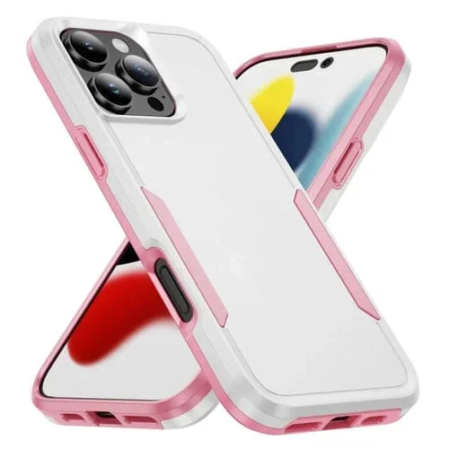 Funda de Teléfono Pioneer Armor para iPhone 16 Pro Resistente PC y TPU (Blanco y Rosa)