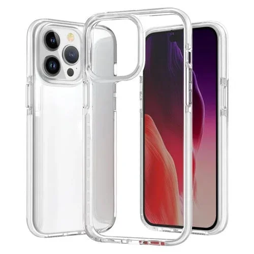 Funda de Teléfono TPU Apple iPhone 15 Pro Alta Transparencia Prueba de Golpes (Blanco)