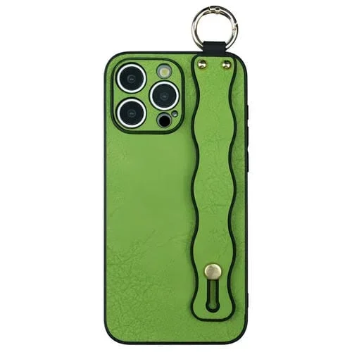 Funda de Teléfono TPU con Soporte de Pulsera Ondulado para iPhone 12 Pro Max (Verde)