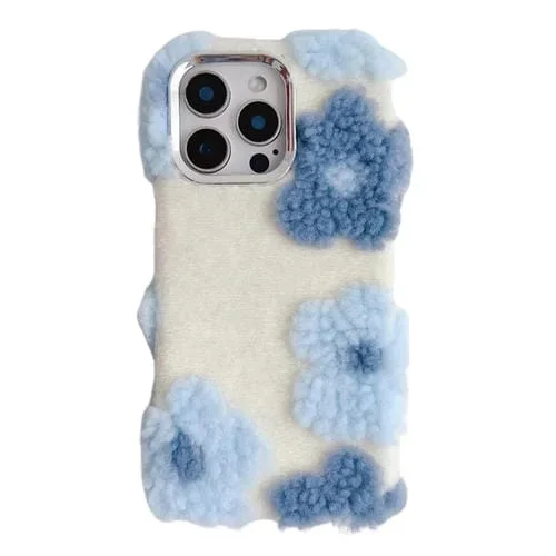 Funda de Teléfono TPU Felpa Jacquard iPhone 16 Pro Max (Azul)