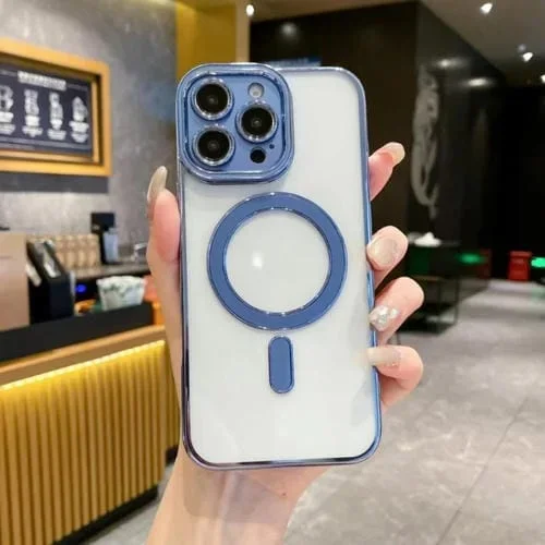 Funda de teléfono TPU Magsafe para iPhone 16 Pro Max (Azul)
