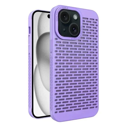 Funda de teléfono TPU para iPhone 15 Plus con disipación de calor hueca (Púrpura)