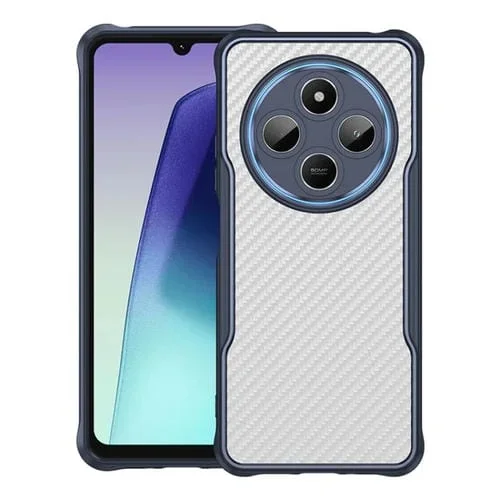 Funda de Teléfono Translúcida con Textura de Fibra de Carbono para Redmi A3 Pro (Azul)