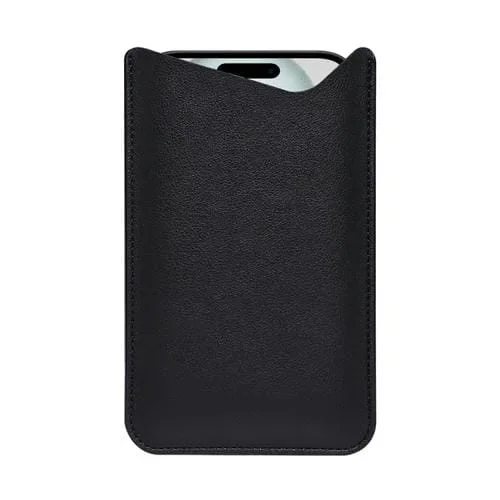 Funda de Teléfono Universal Cuero Napa para Bolso de Mano 4,8-6,1 Pulgadas (Negro)