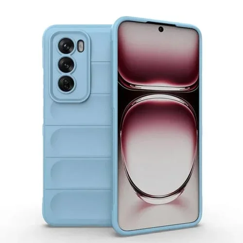 Funda de TPU + Franela con Protección Mágica Global para Oppo Reno12 (Azul Claro)