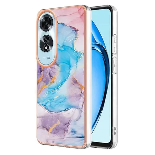 Funda de TPU Galvanizada Imd para Oppo A60 (Mármol Azul)