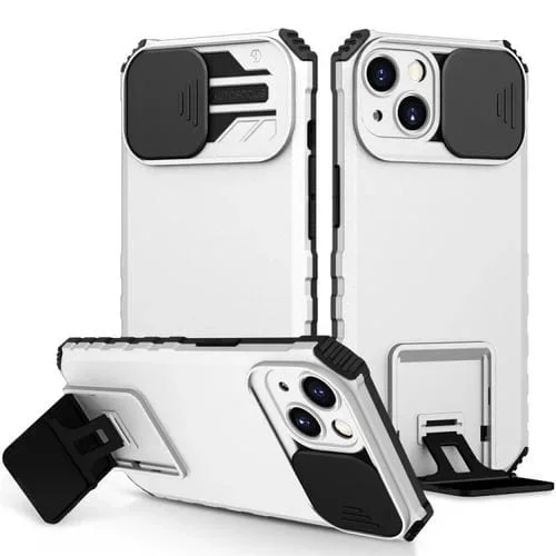 Funda Deslizante con Soporte Estereoscópico para iPhone 15 Camshield (Blanco)