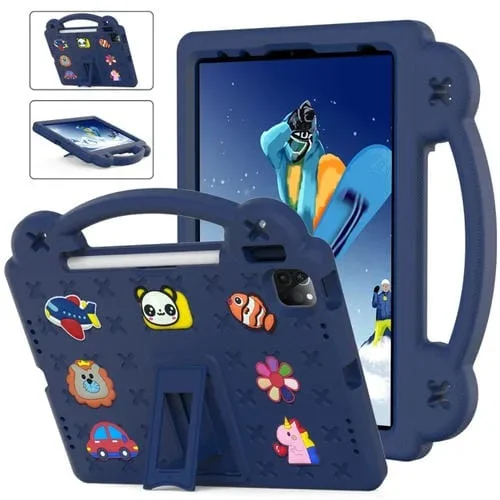 Funda Eva para iPad Pro 11 (2024) con Asa y Soporte para Niños (Azul Marino)