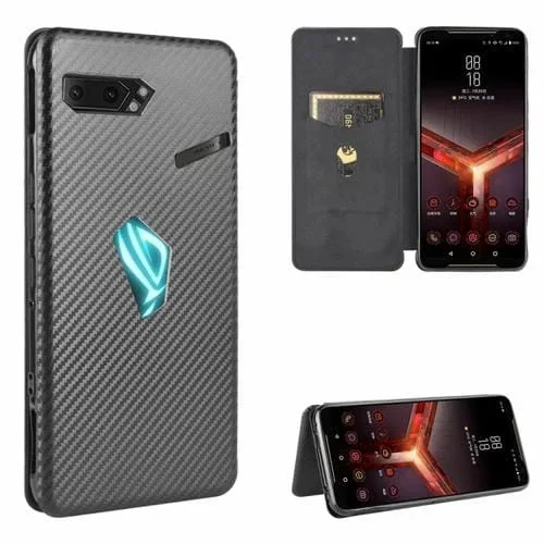 Funda Flip Horizontal Magnético para Asus Rog Phone II TPU + PC Cuero PU con Ranura (Negro)